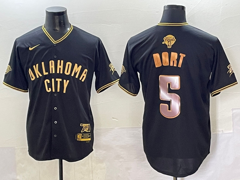 Men 2025 Oklahoma City Thunder #5 Dort black Nike Joint Name NBA Jersey style 2